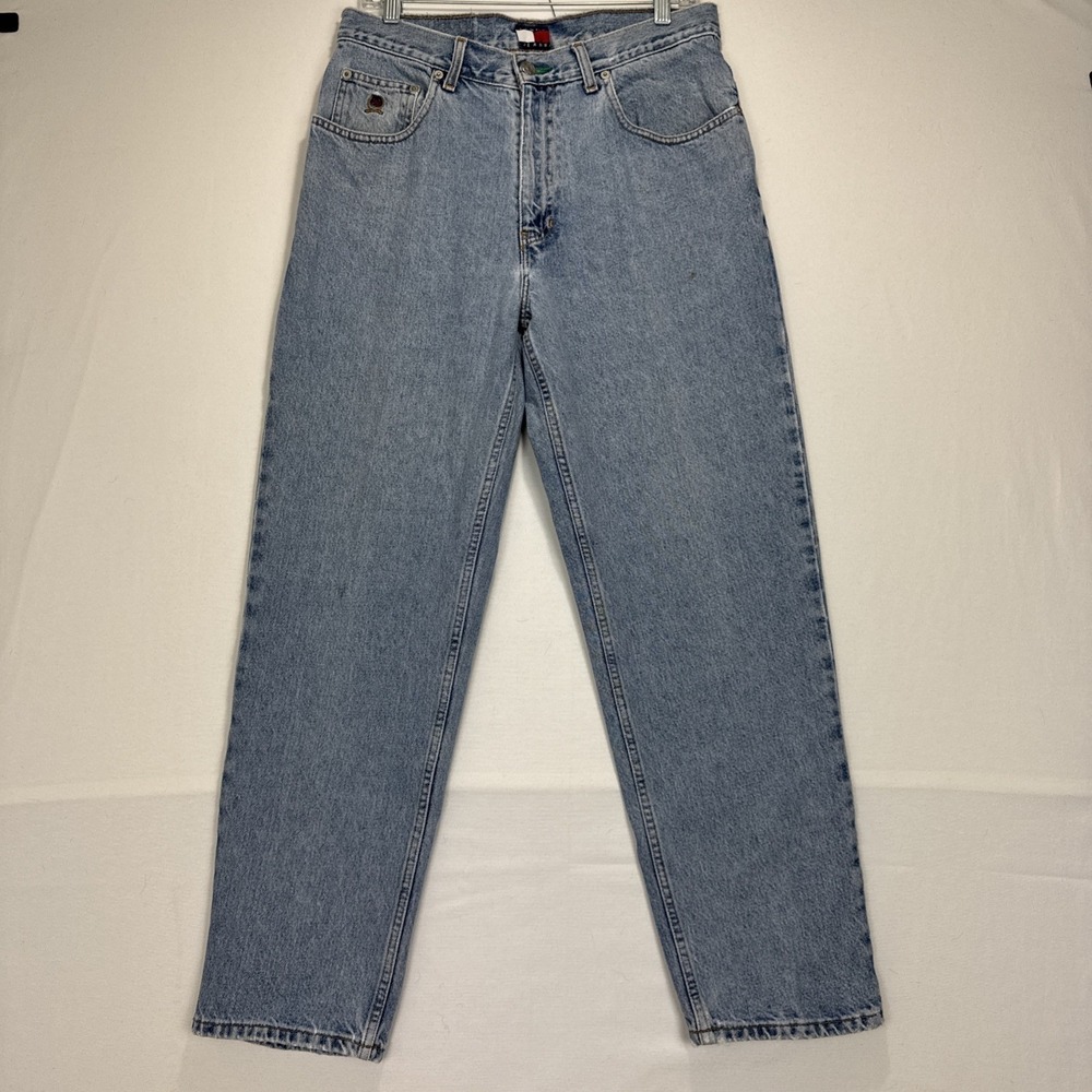 VTG 90s‎ Tommy Hilfiger Jeans 32x29 Baggy Relaxed Blue Med Wash Denim Y2K
